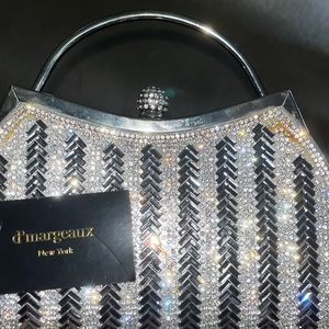 D'Margeaux Sparkling Crystal Silvertone Bag